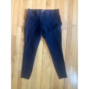 Matty M Womens Navy Blue High Rise Pull On Leggings with Back Pockets Size Large